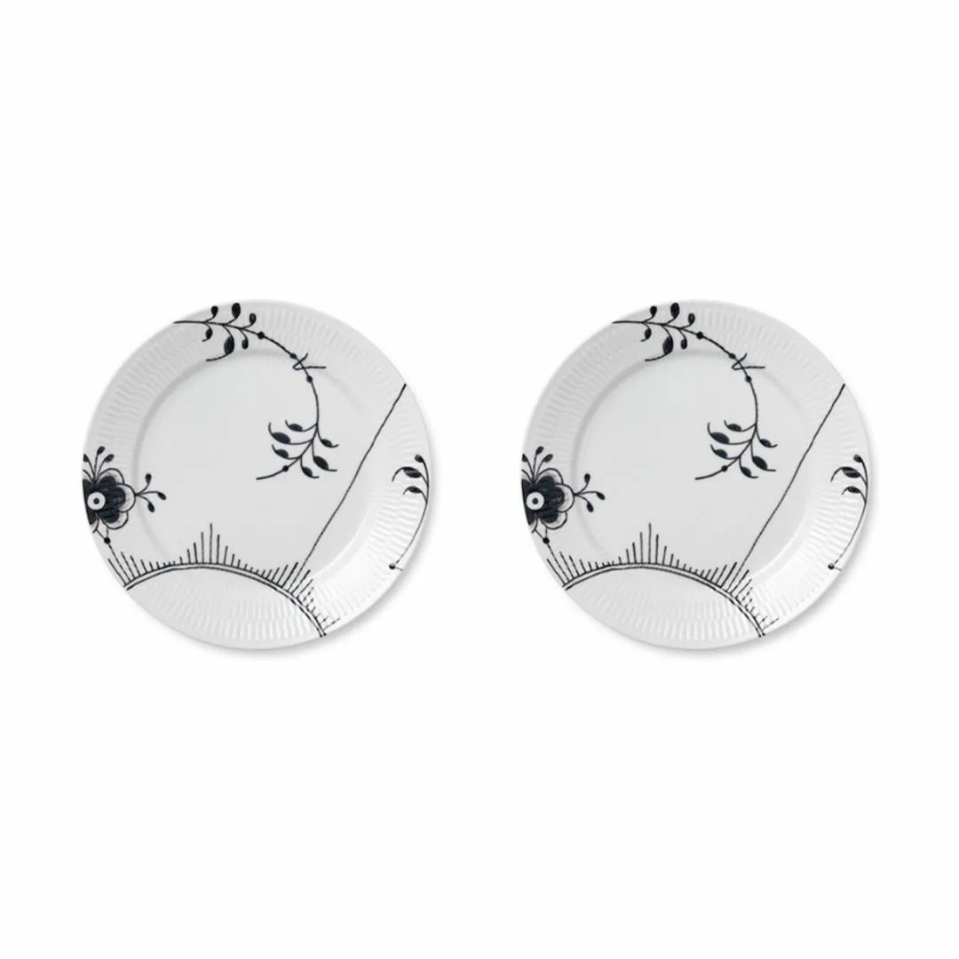 Royal Copenhagen Sort Mega Riflet Middagstallerken #2 - 2 stk.