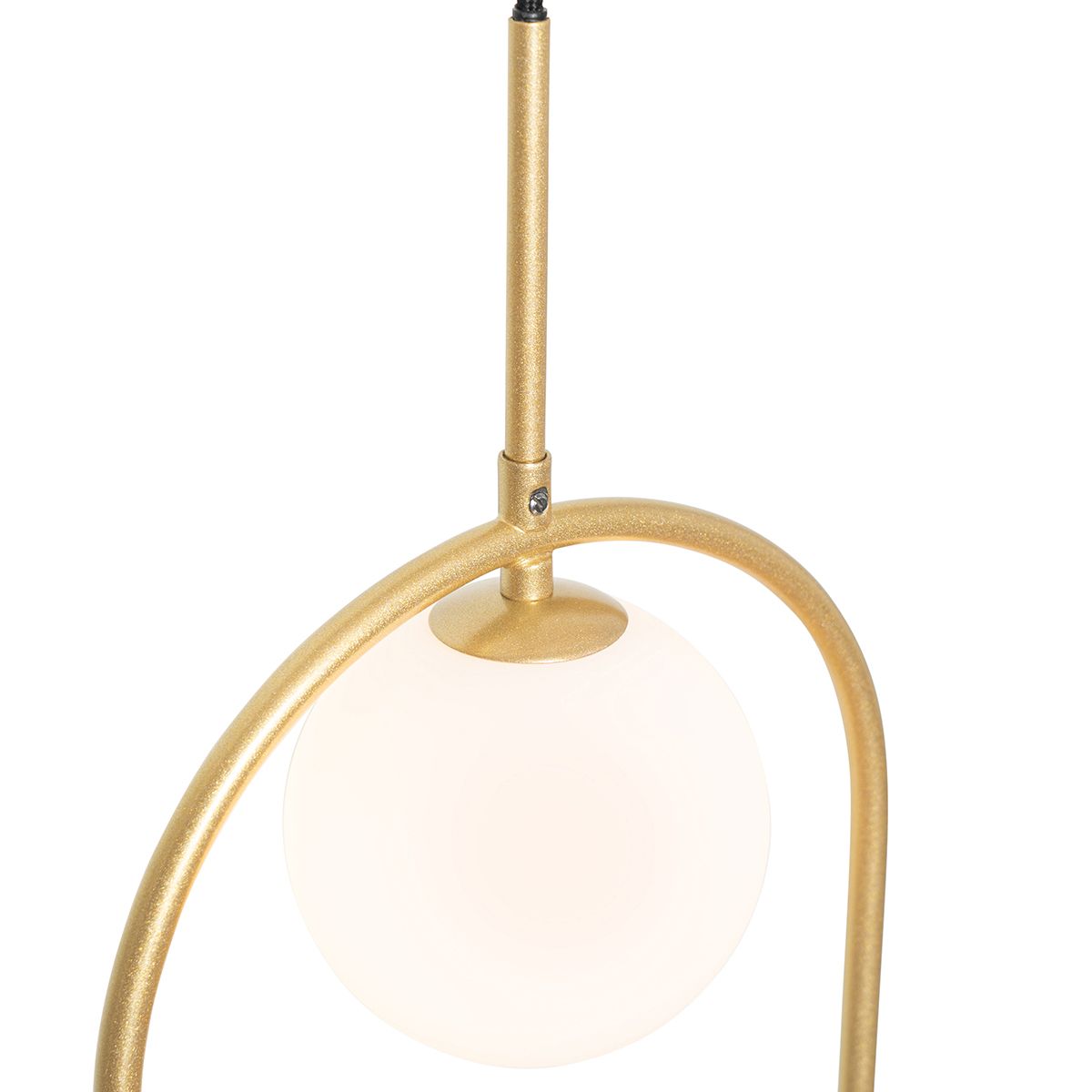 Art deco hanglamp goud met wit glas - Isabella