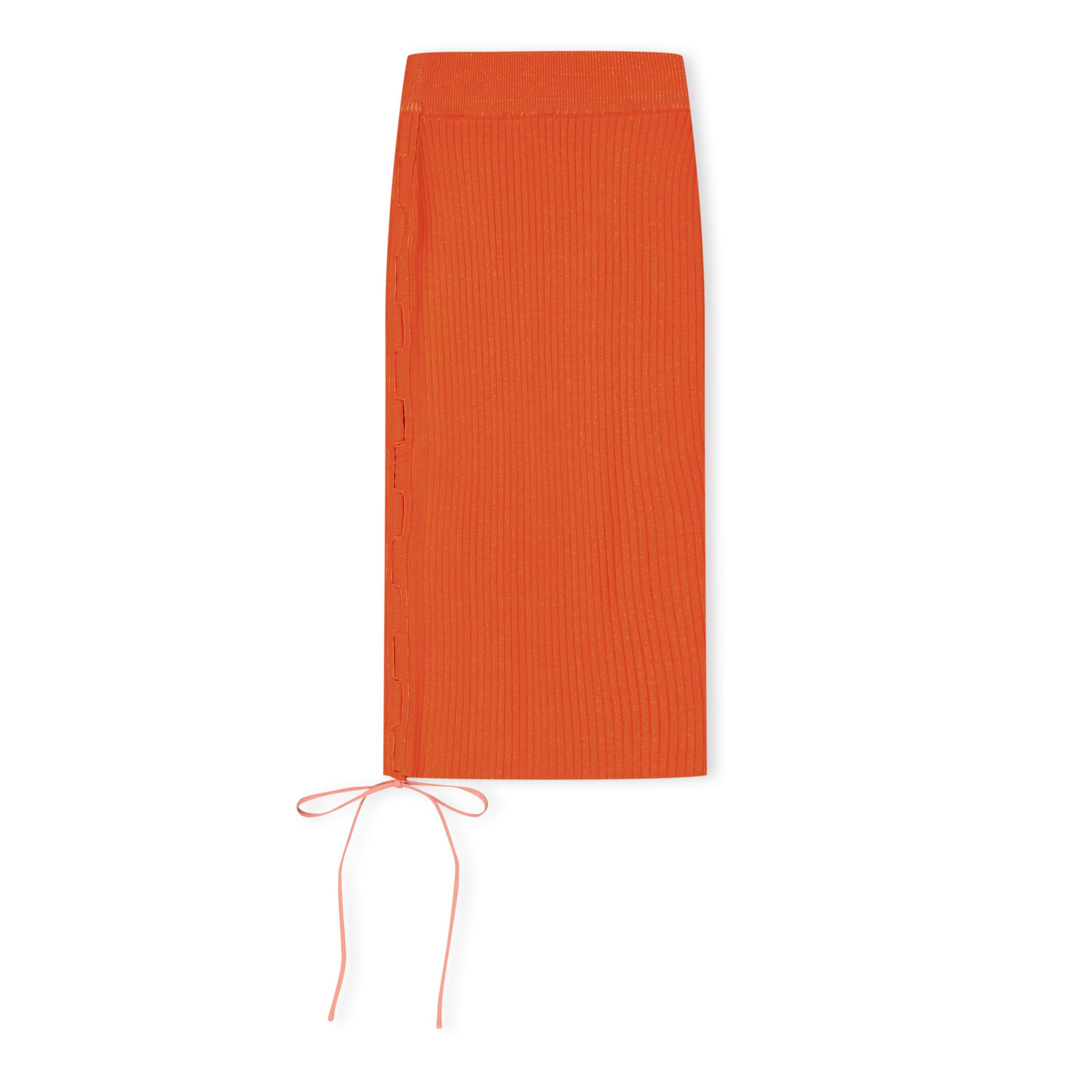 Off White Knitted Midi Skirt