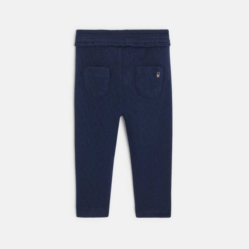 Pantalon maille fantaisie ceinture élastique bleu bébé fille Bleu
