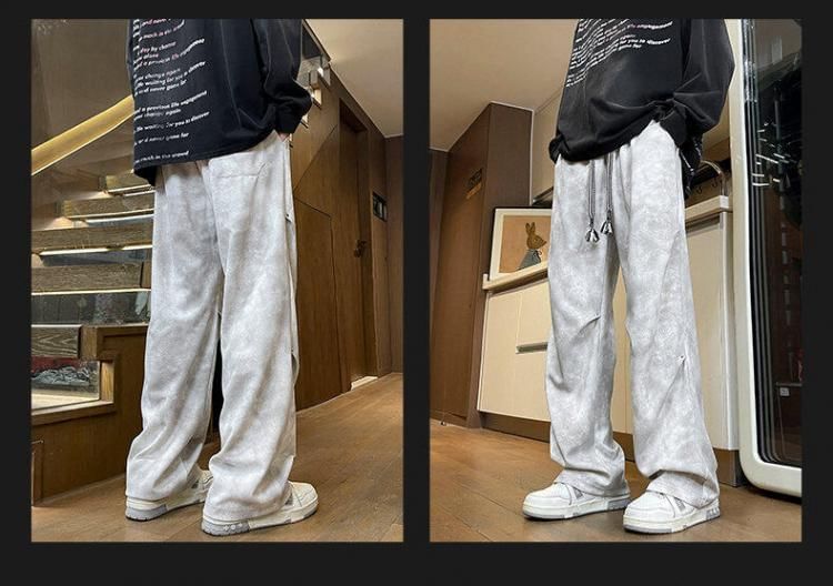 Priam - Tie Dye broek met trekkoord in de taille en rechte pijpen