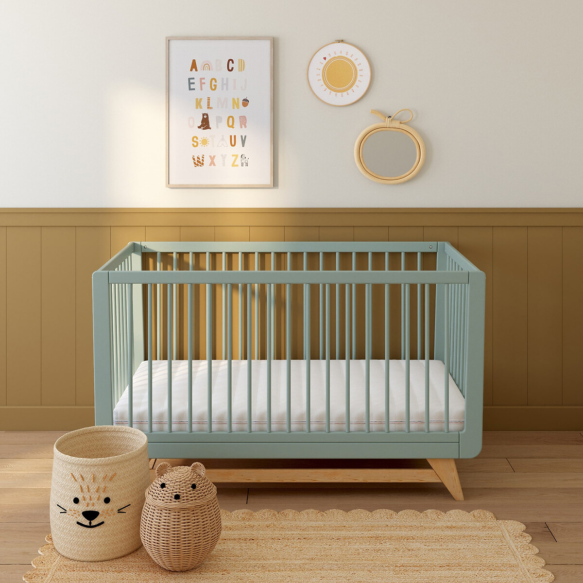 LA REDOUTE INTERIEURS<br>Colchão de espuma para bebé coberto, Alt.14 cm