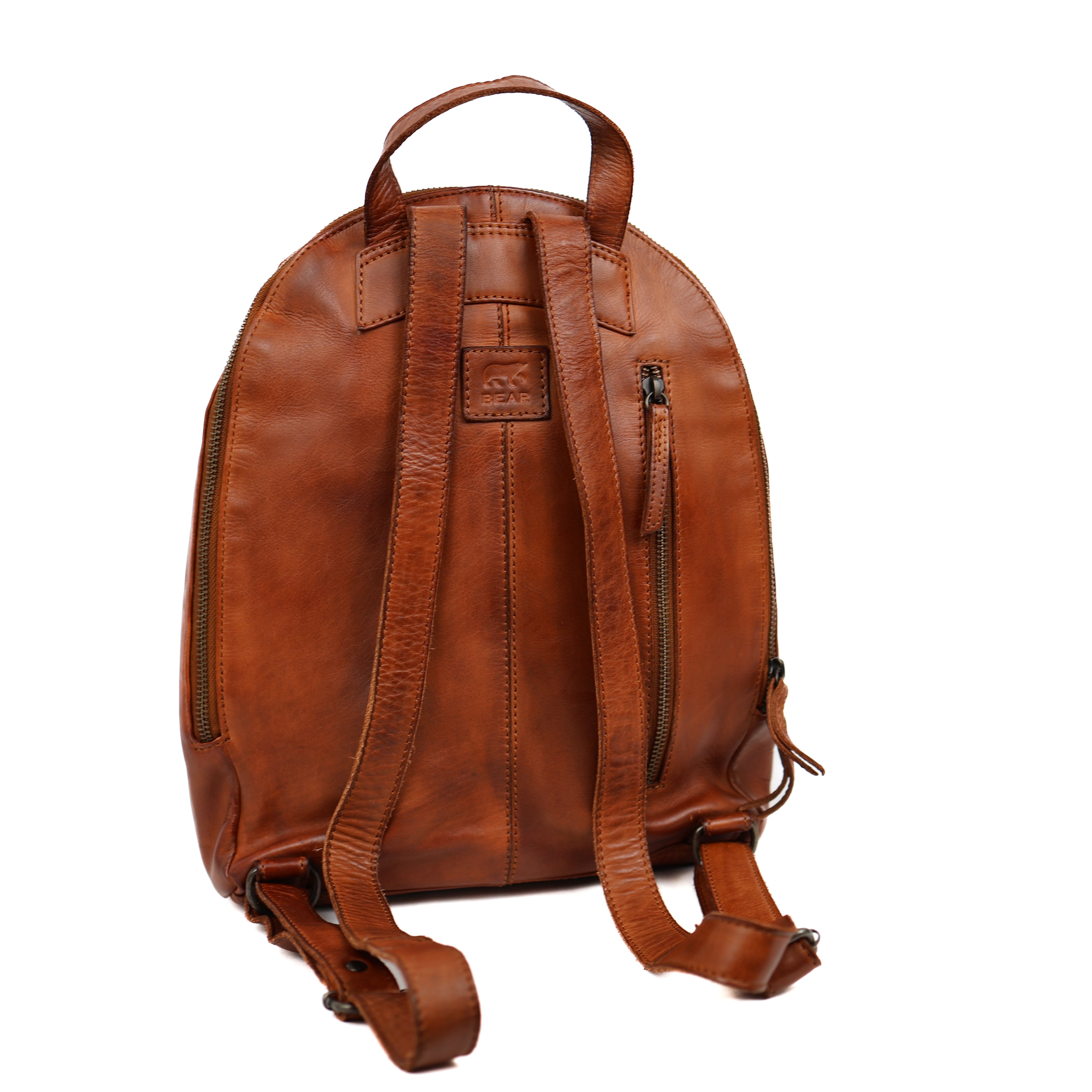 Middelgrote rugzak 'Monika' cognac COGNAC