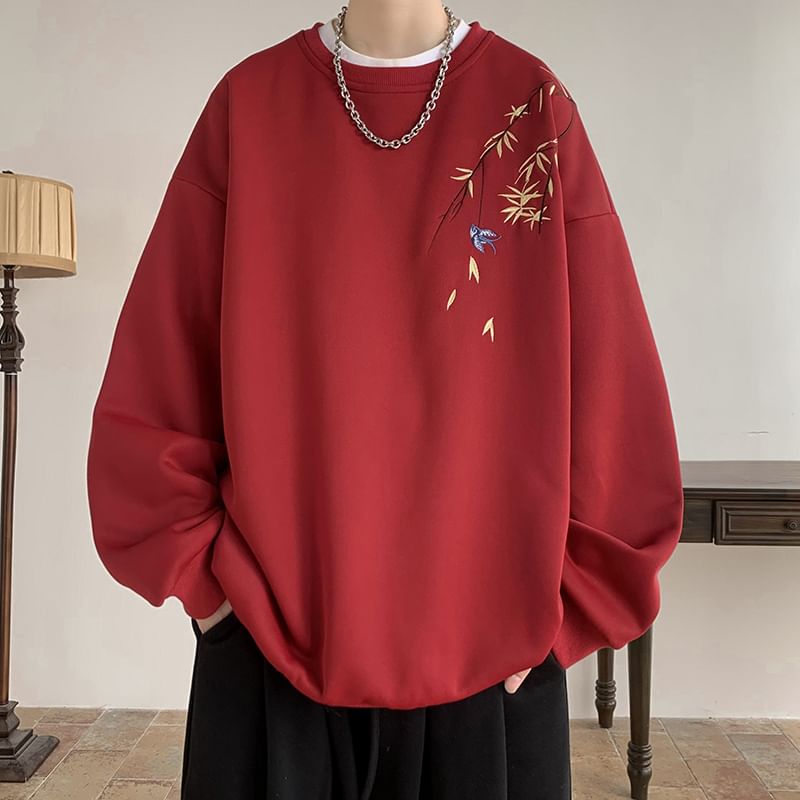YERGO - Sweatshirt met ronde hals en borduursel