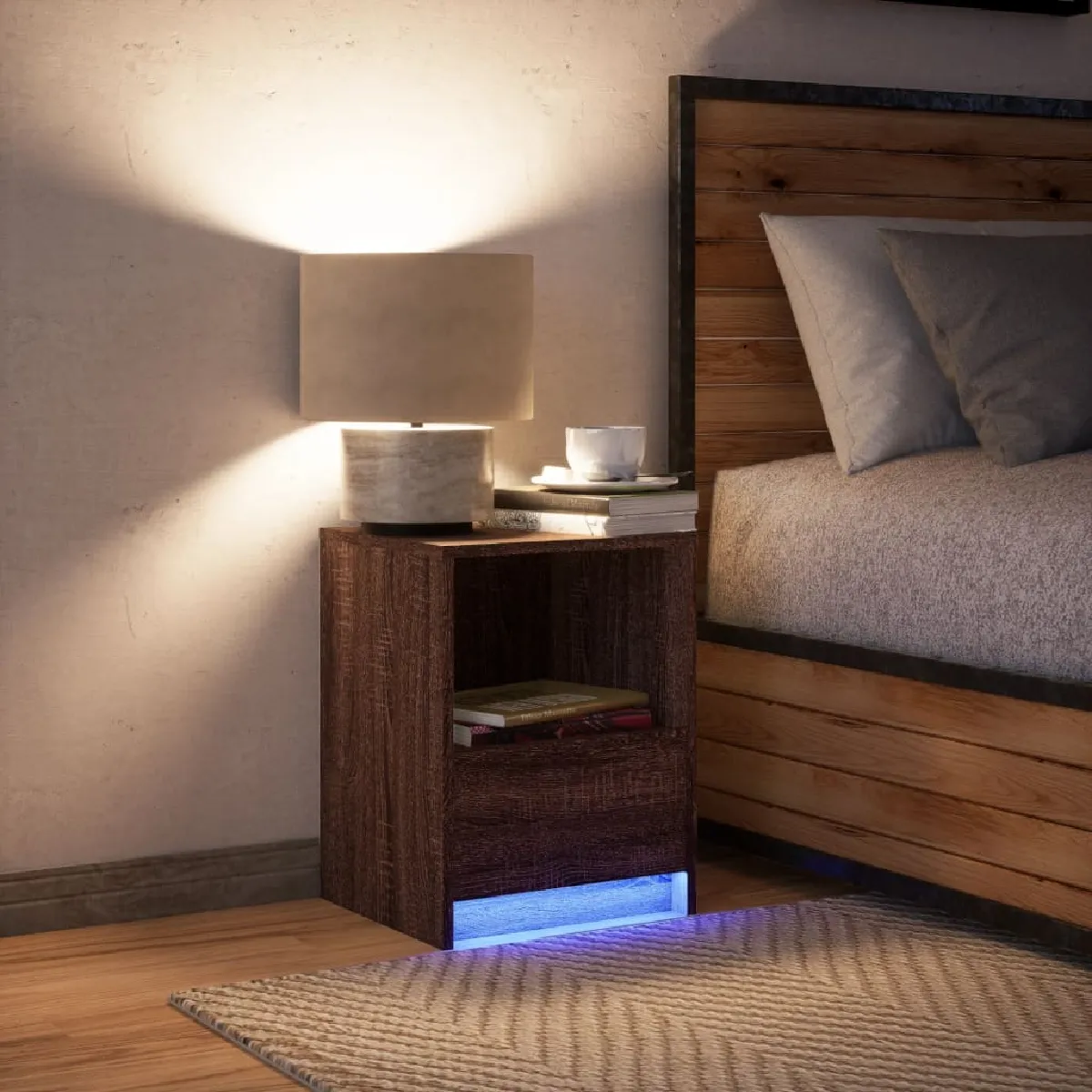 VidaXL Armoire de chevet LED