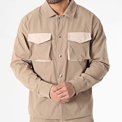 Ensemble Veste Et Pantalon Cargo Camel Clair