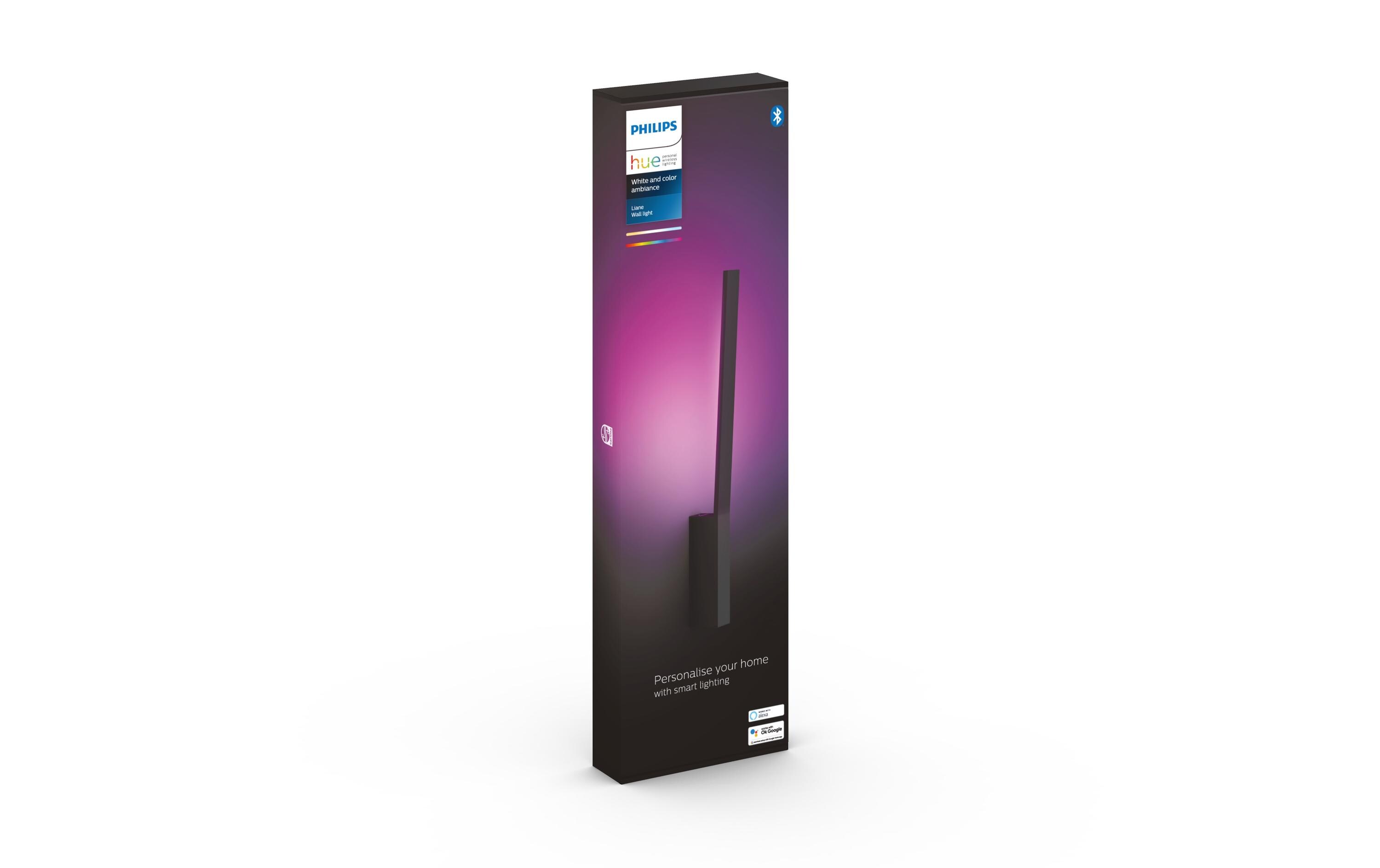 White & Color Ambiance Liane Wandleuchte Schwarz<br>LED-Wandleuchte