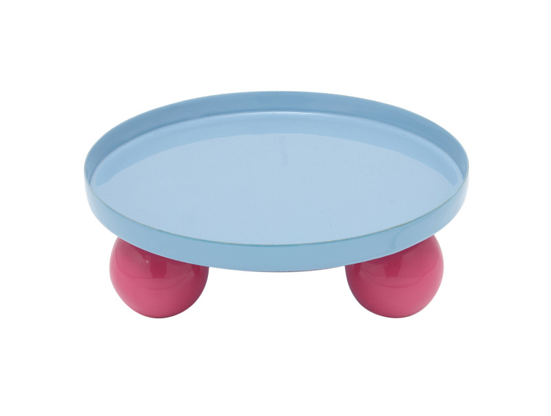 Tray Double Funky Round PT4309LB Soft blue & bright pink