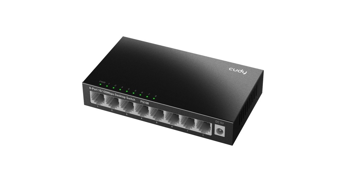 Cudy8-Port 10/100 Mbps Desktop Switch  (Zwart)