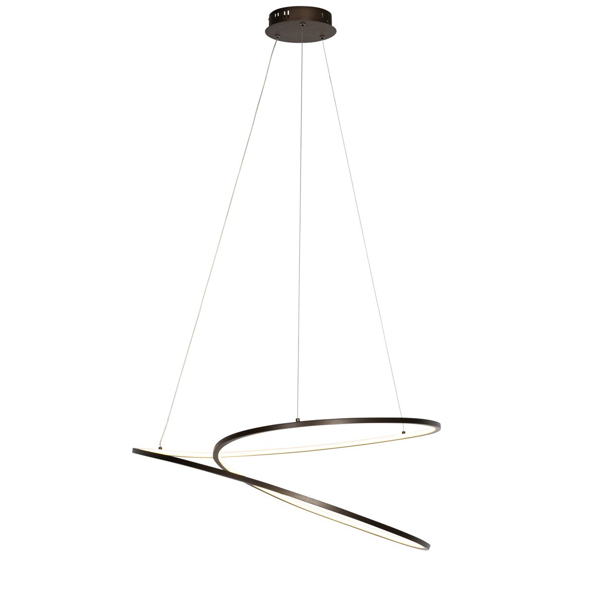 Design hanglamp brons 72 cm incl. LED 3-staps dimbaar - Rowan