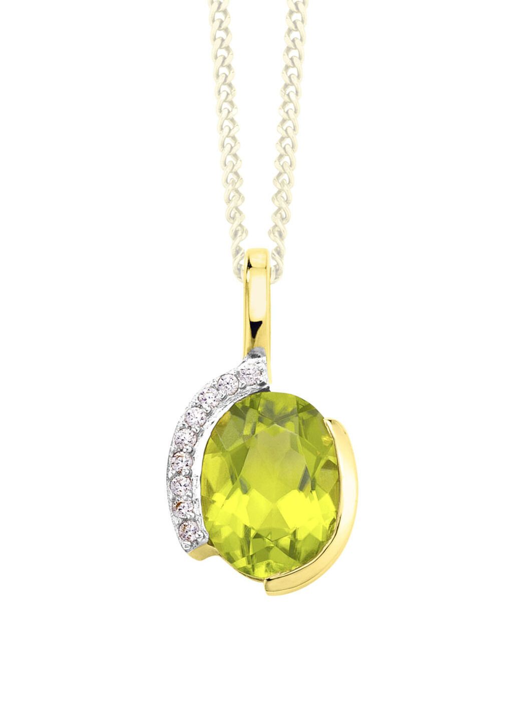 Anhänger mit echt Peridot und synth. Zirkonia