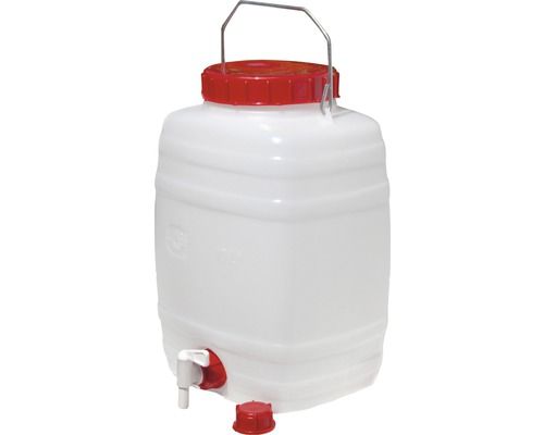 Vierkant drankvat, 15 liter, wit