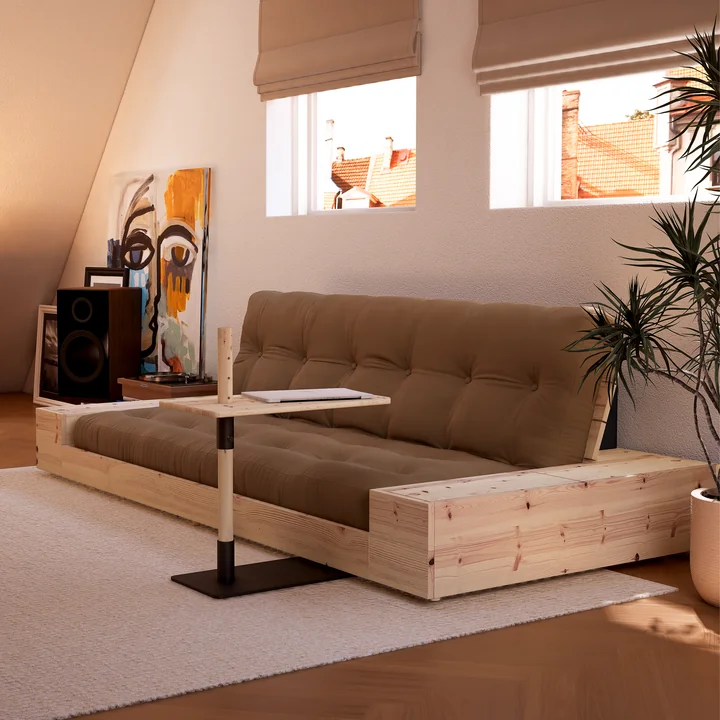 Karup Design - Base Schlafsofa, Kiefer klar lackiert / charcoal
