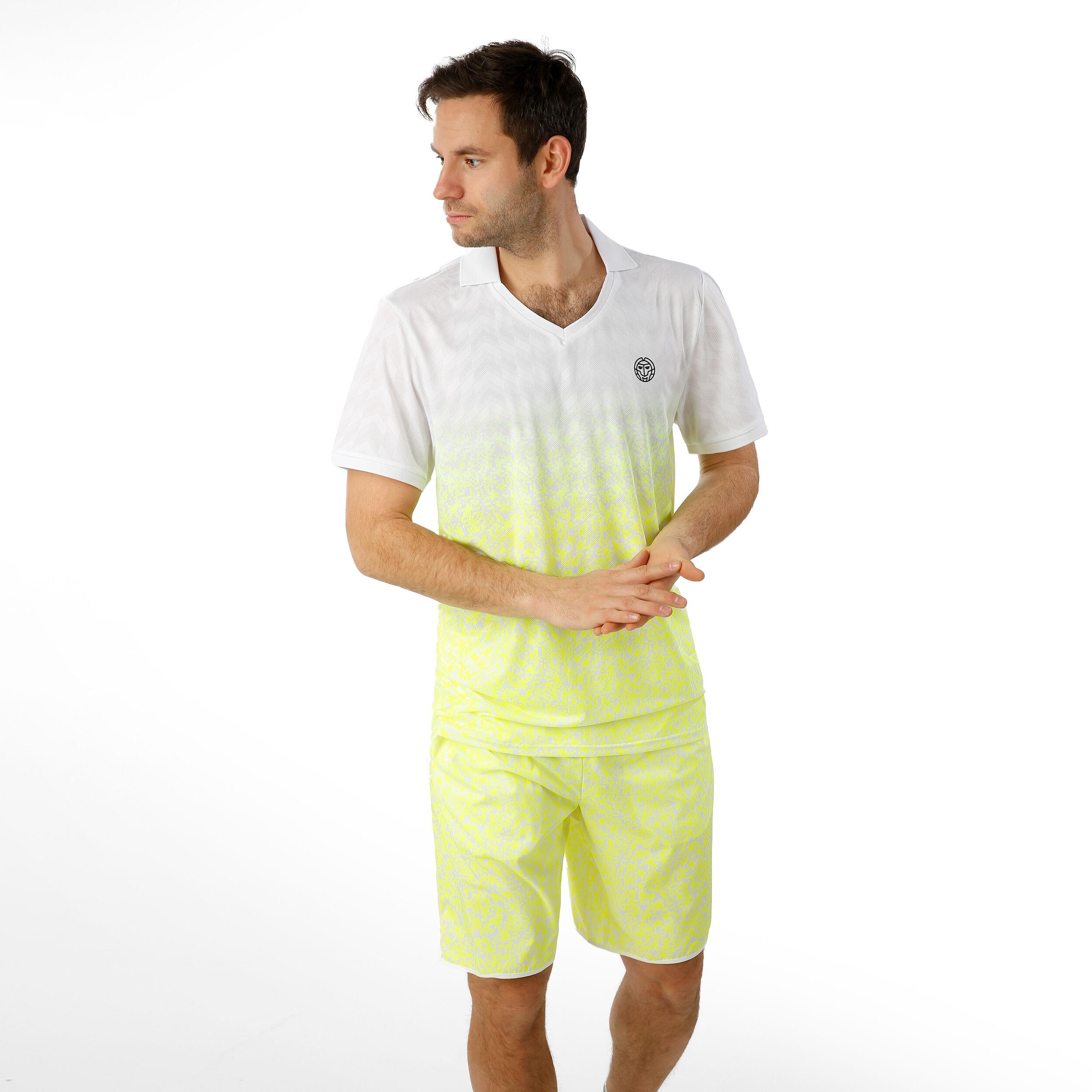 BIDI BADU Tano Tech Polo Edition Spéciale Hommes - Blanc , Jaunes Fluo
