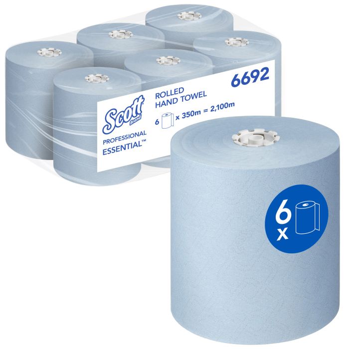 Scott 6692 6st Essential Handdoekrol Max 1-Laags Blauw (6692)