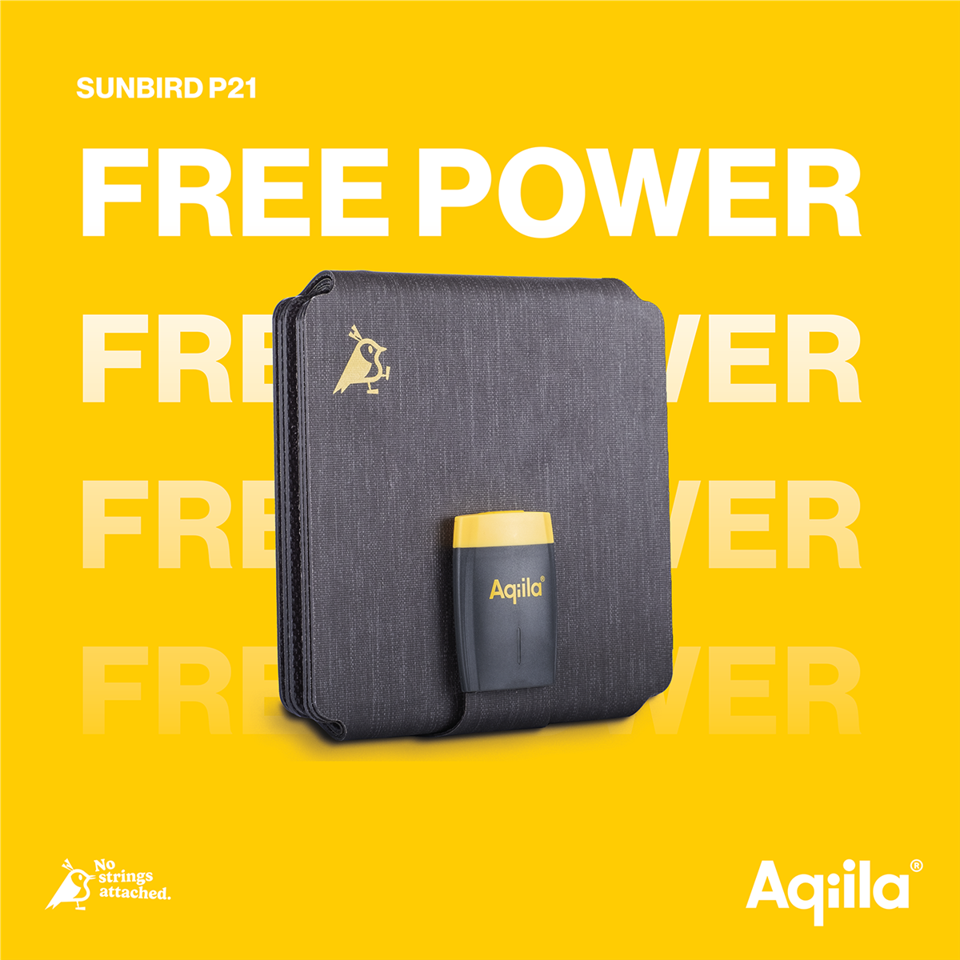 Aqiila - Sunbird P21 - Sammenfoldelig solcelleoplader med USB-C port