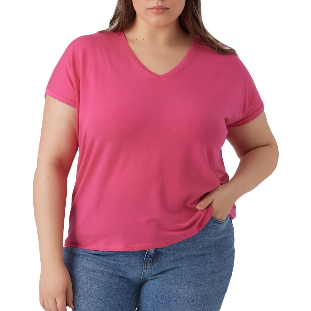 Vero Moda T-shirt Rose Femme Vero Moda Aya Curve