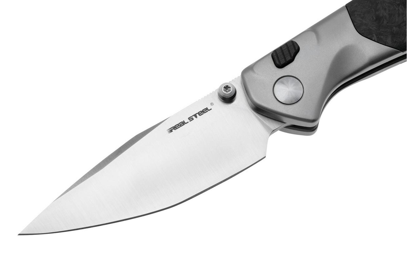 Real Steel Hoeft 7901SF Satin S35VN, Shredded Carbon Fiber zakmes, Austin Fox design