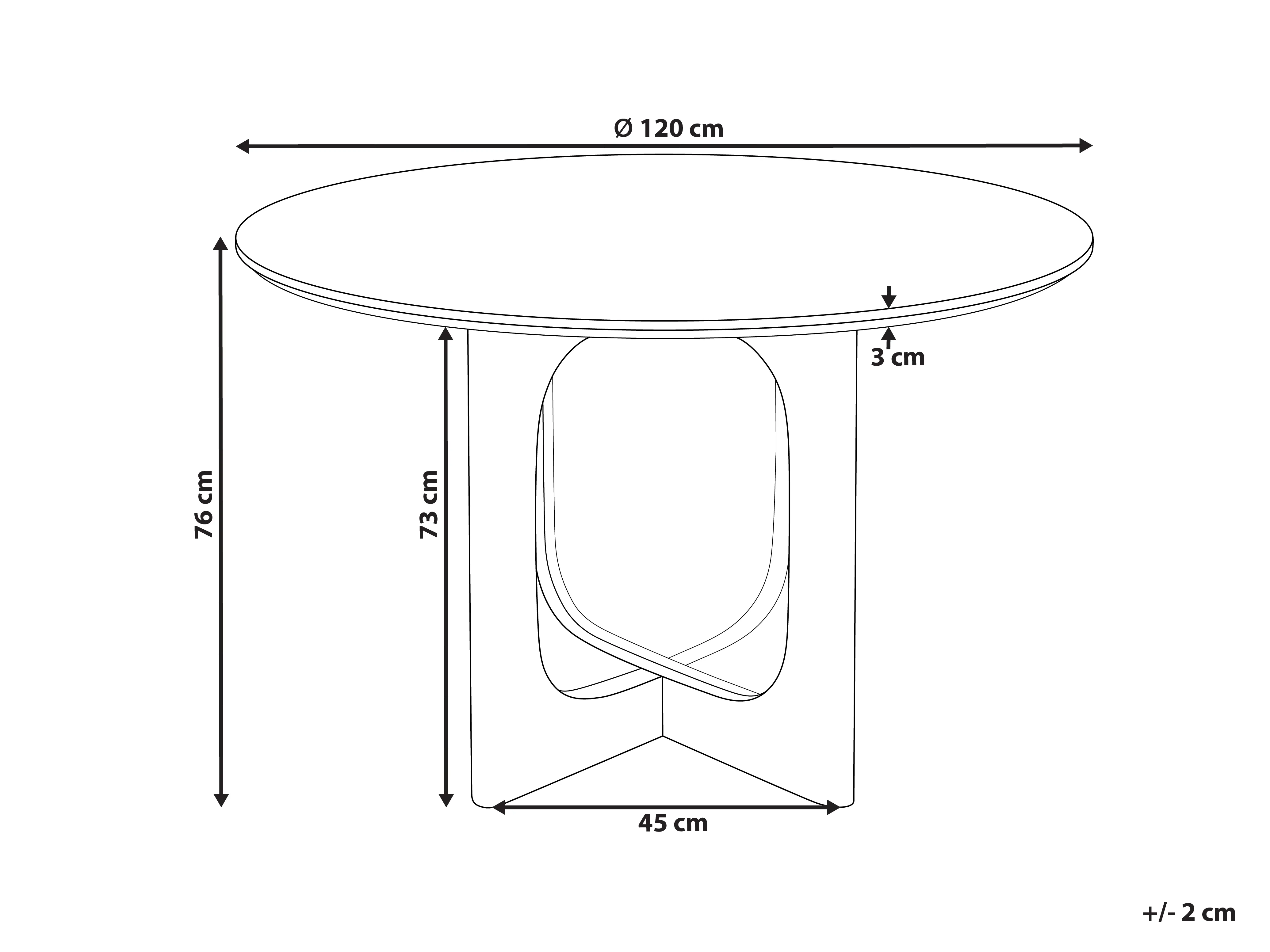 Eettafel KARLO Lichtbruin 120 cm 120 cm