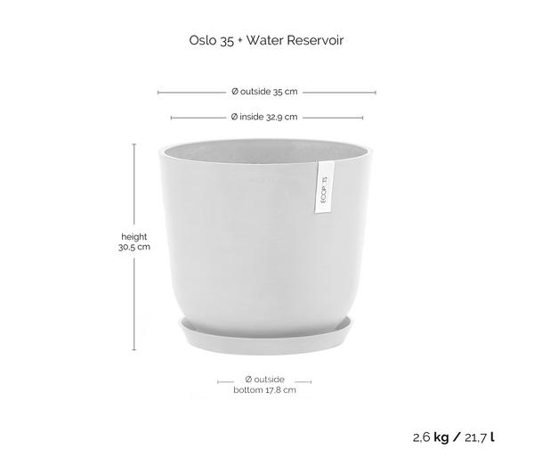 Ecopots Kunststoff-Topf Oslo mit Wassersystem,