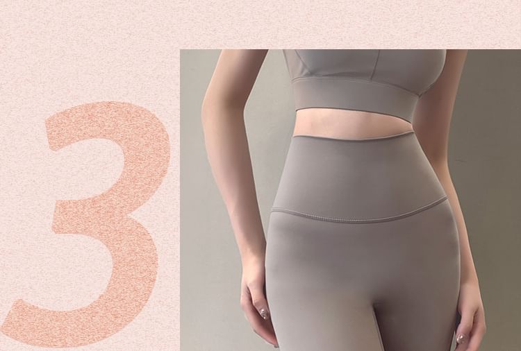 Faiar - Hoge taille kruisrug effen yogabroek