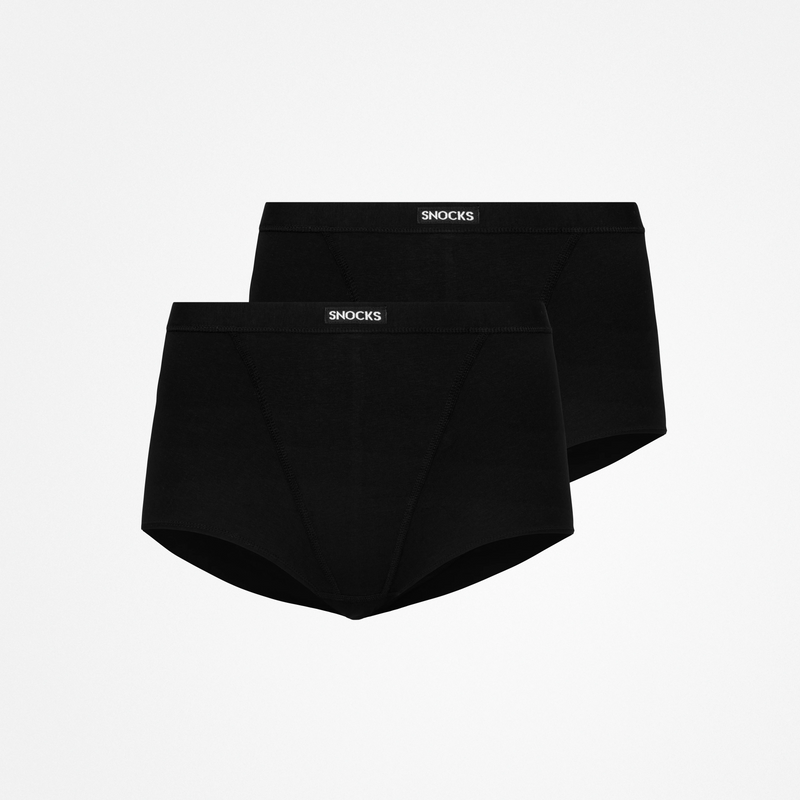 Retro Panties aus Bio-Baumwolle Schwarz