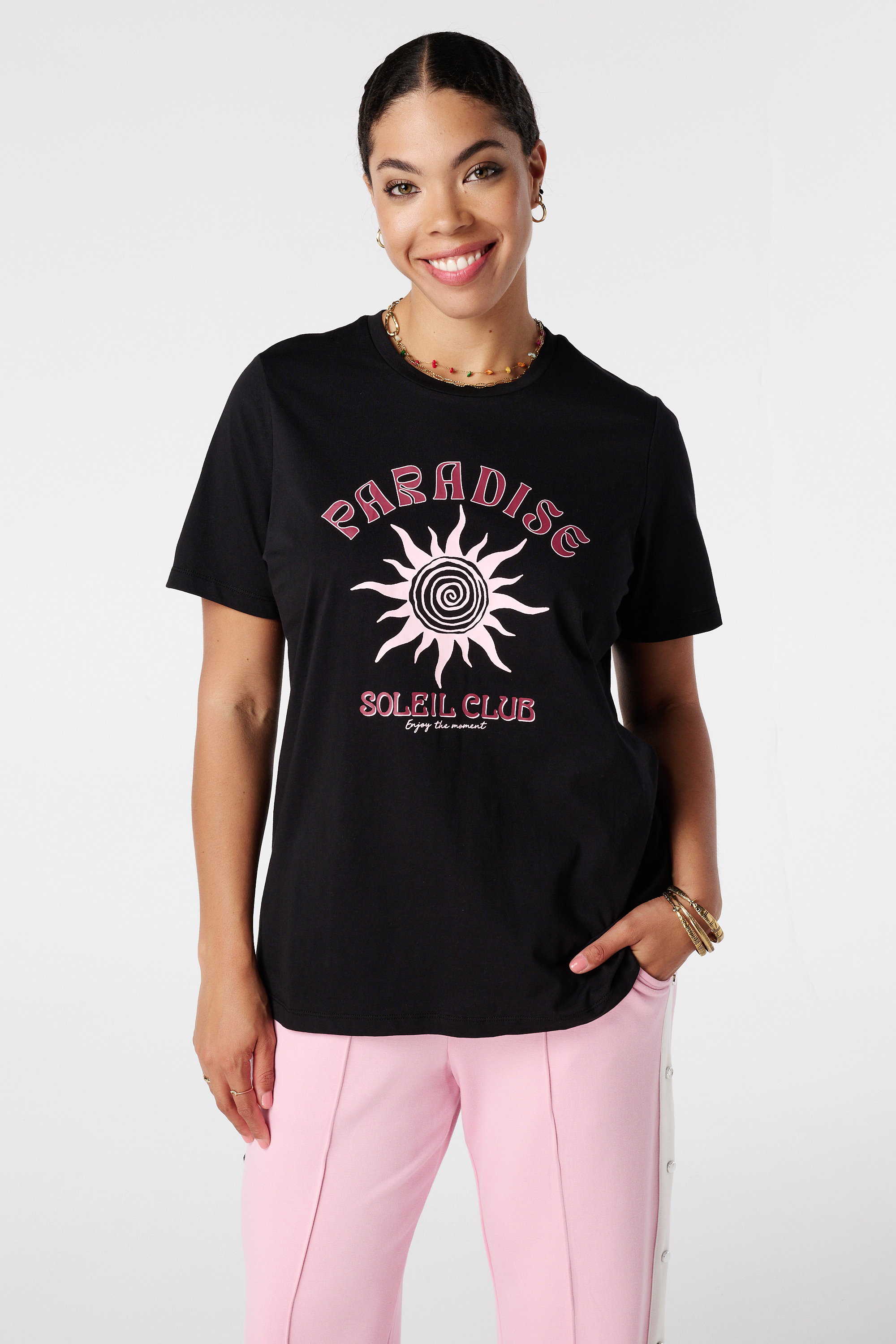 T-shirt met print Zwart