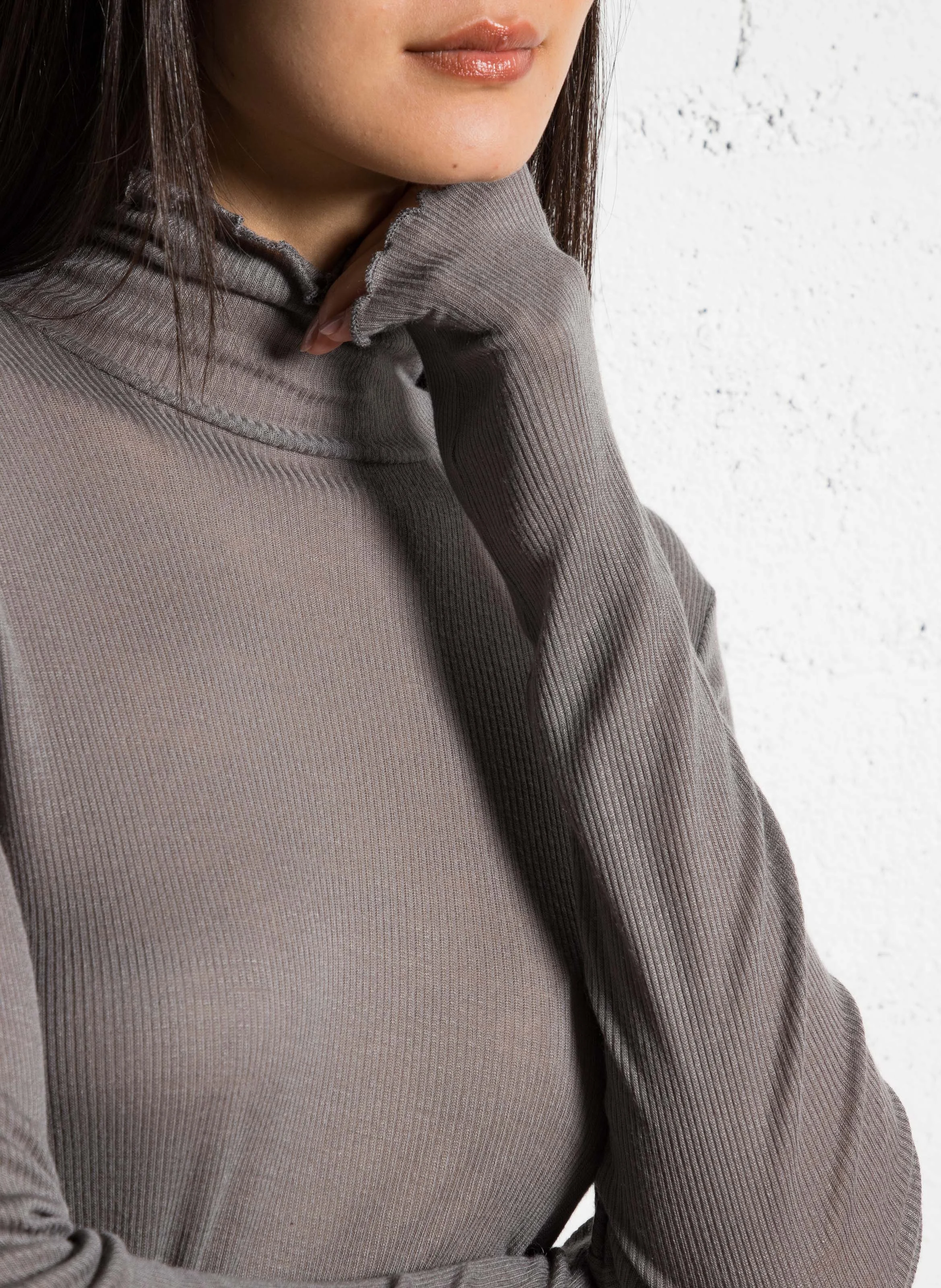 Top col roulé | Gris