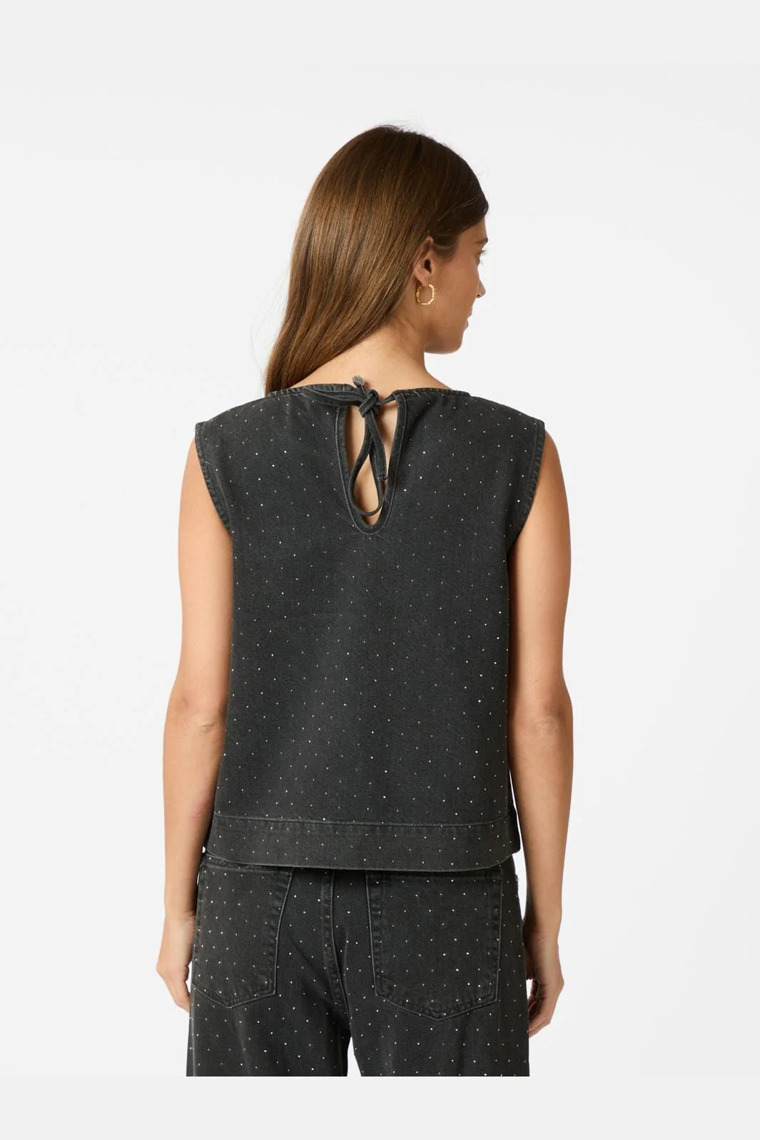 Neo Noir Rissa Bedazzled Denim Top 164461
