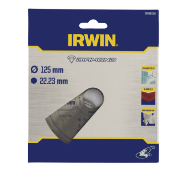 Irwin diamantschijf voor haakse slijper Ø125 mm. Voor kermamiek.