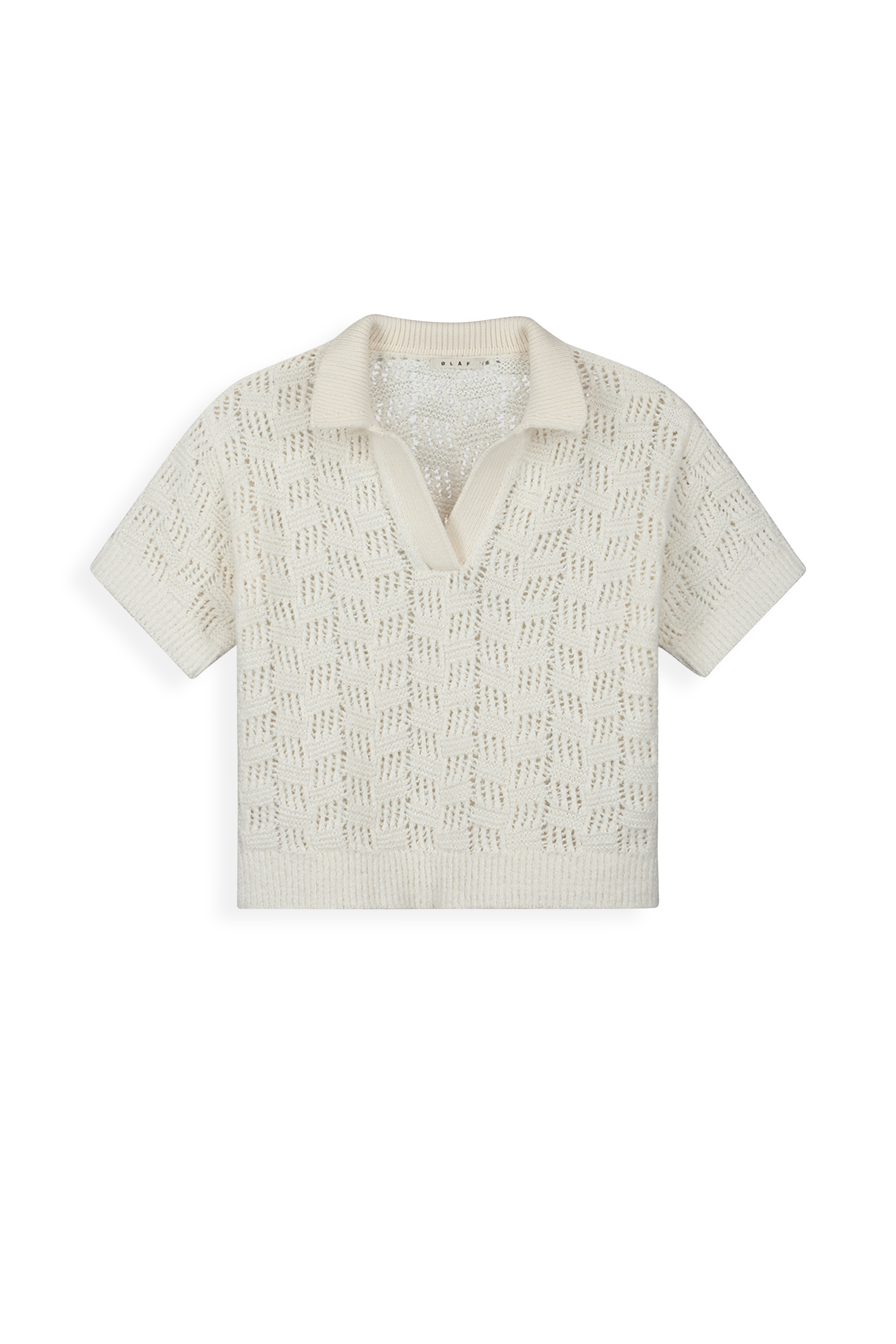 OLAF Polo CHECK KNITTED POLO Blanc