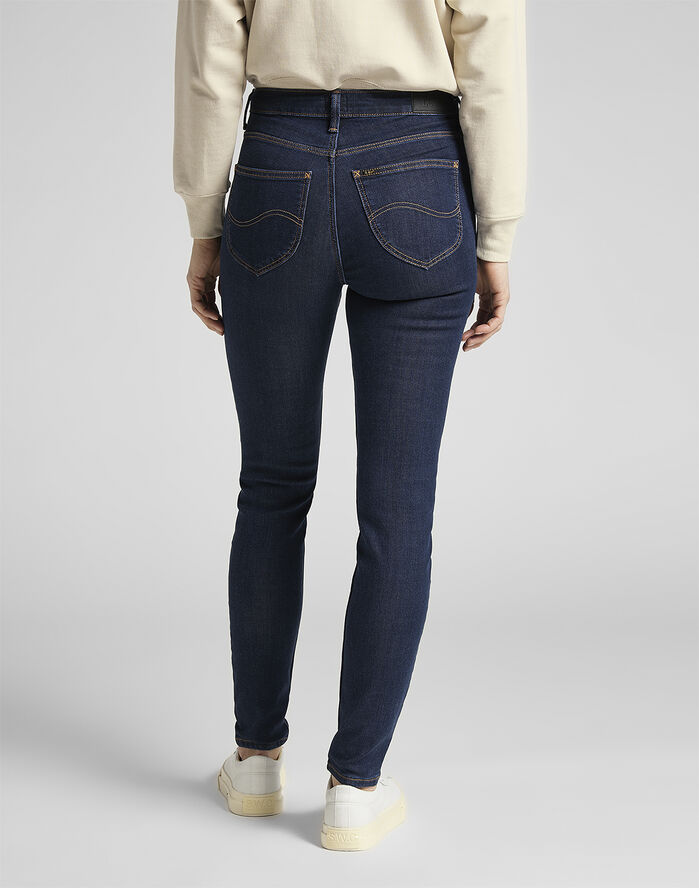 Lee Scarlett High TONAL STONEWASH Grå