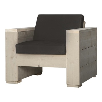 Loungestoel Marlind zand steigerhout