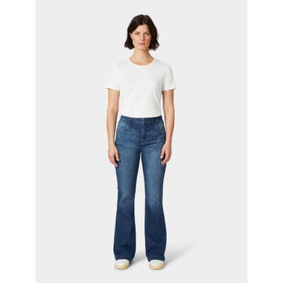 Damenjeans Flared, Mittelblau