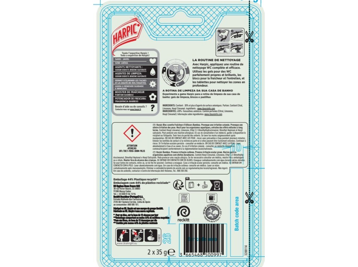 BLOCO SANITÁRIO HARPIC BAMBOO 2X35G