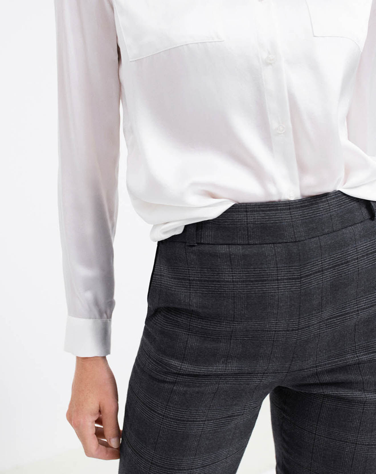 Caroll Pantalon Bob à carreaux noir/gris