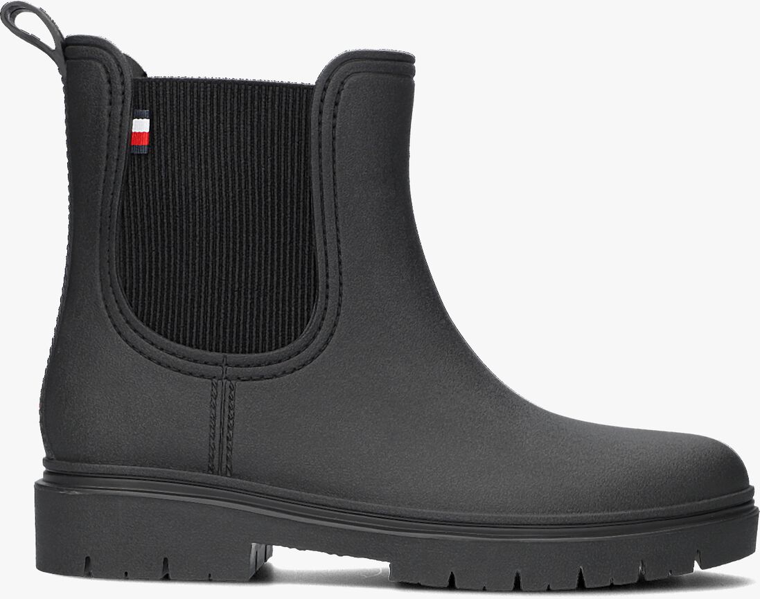 TOMMY HILFIGER zwarte tommy hilfiger regenlaarzen matt ankle rainboot