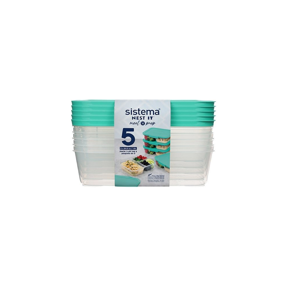 Sistema Nest It Meal Prep Mint - 1,9 L - 5 pk
