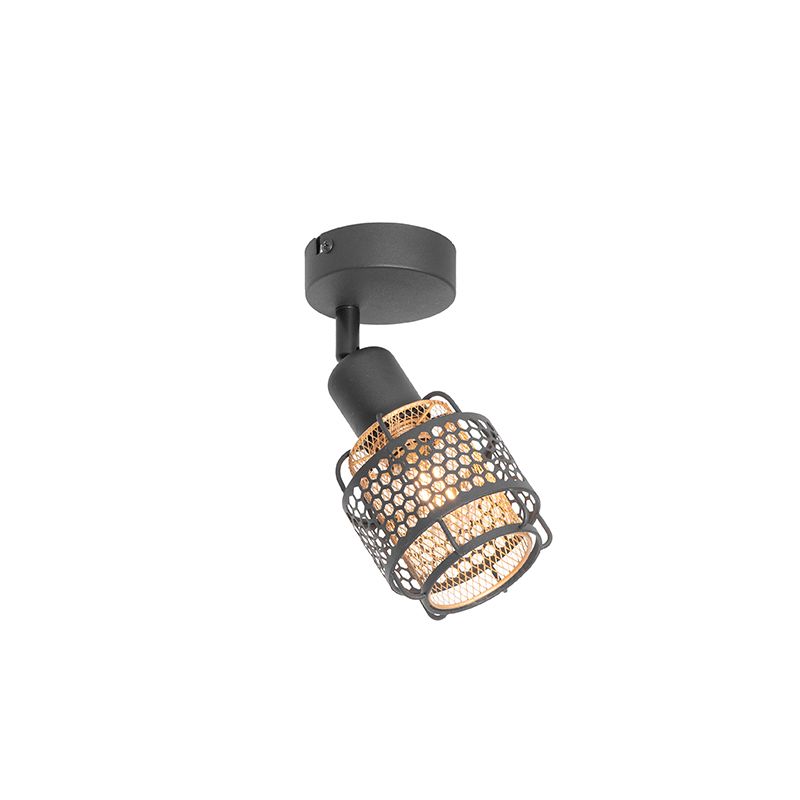 Design plafondlamp zwart met goud - Noud