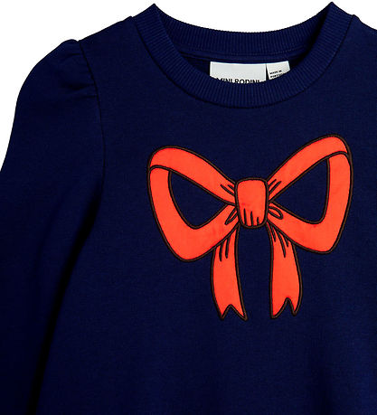 Mini Rodini Sweatkjole - Bow - Blåe