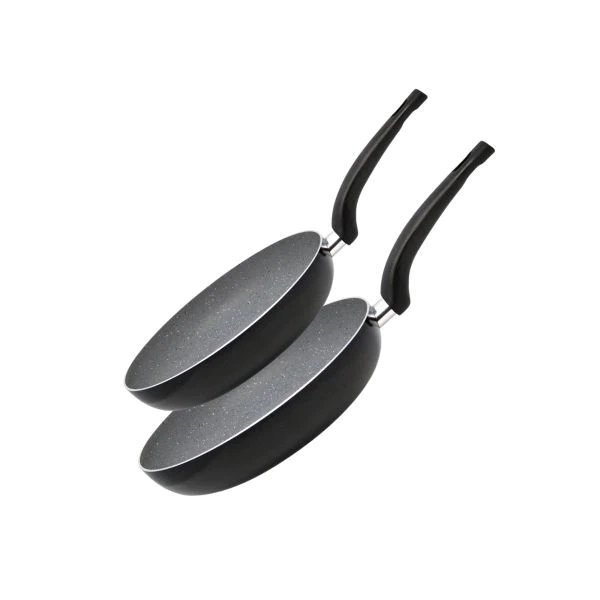 Lot de deux poêles à frire en aluminium de 28 cm et 24 cm Dolomit Elo