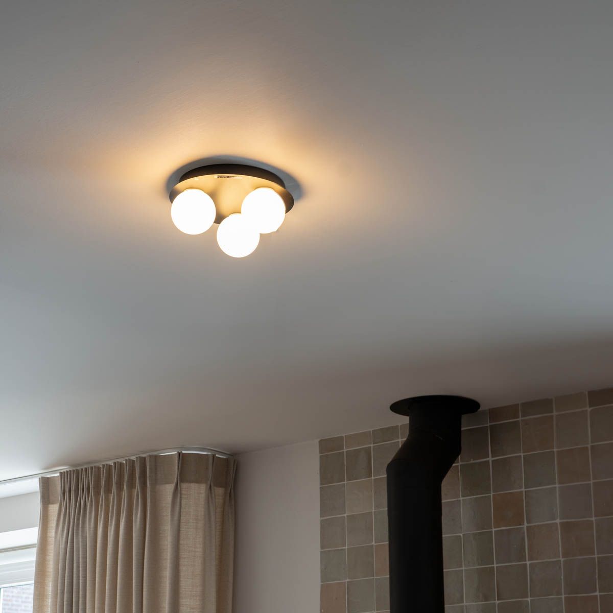 Moderne badkamer plafondlamp zwart 3-lichts - Cederic