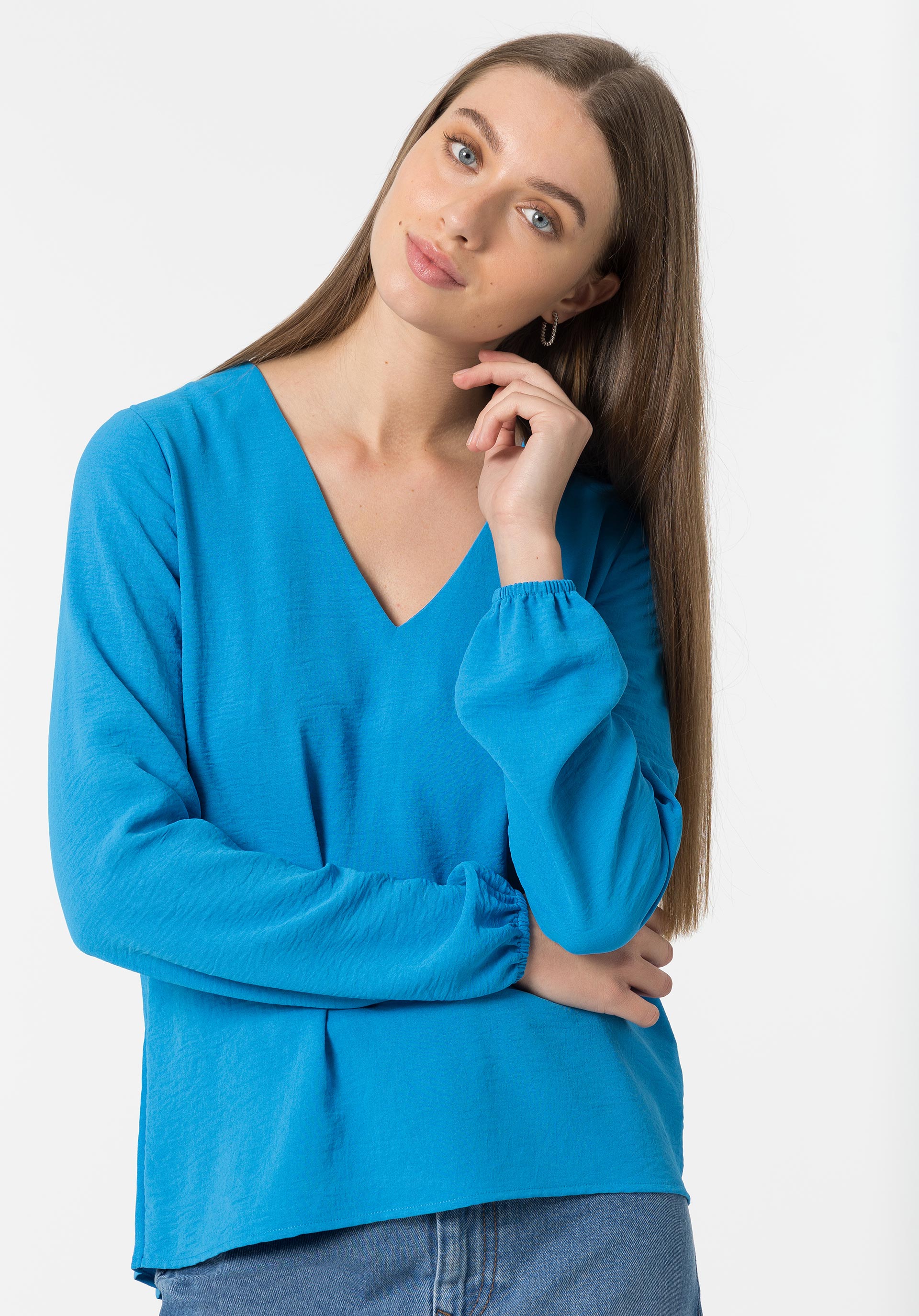 Blusa Fluída Efeito Enrugado