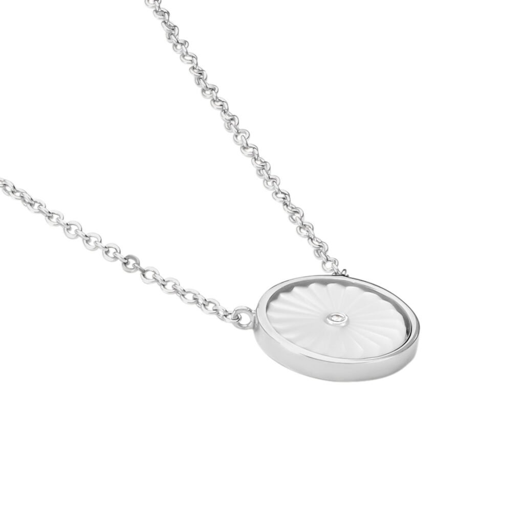 Collier Erina Argent Blanc Nacre Oxyde De Zirconium