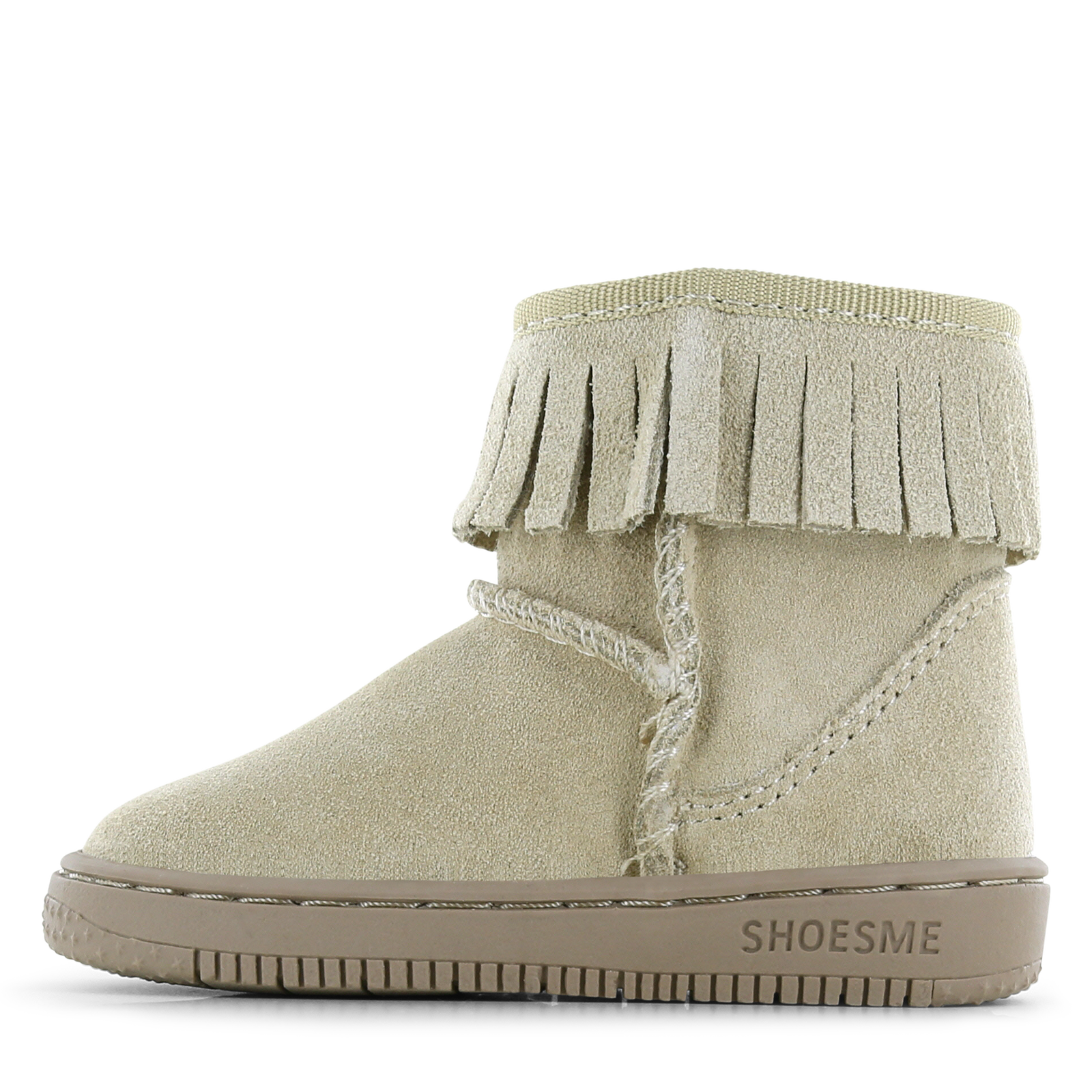 Shoesme beige bootie met fluffy voering Suède | Meisjes schoenen