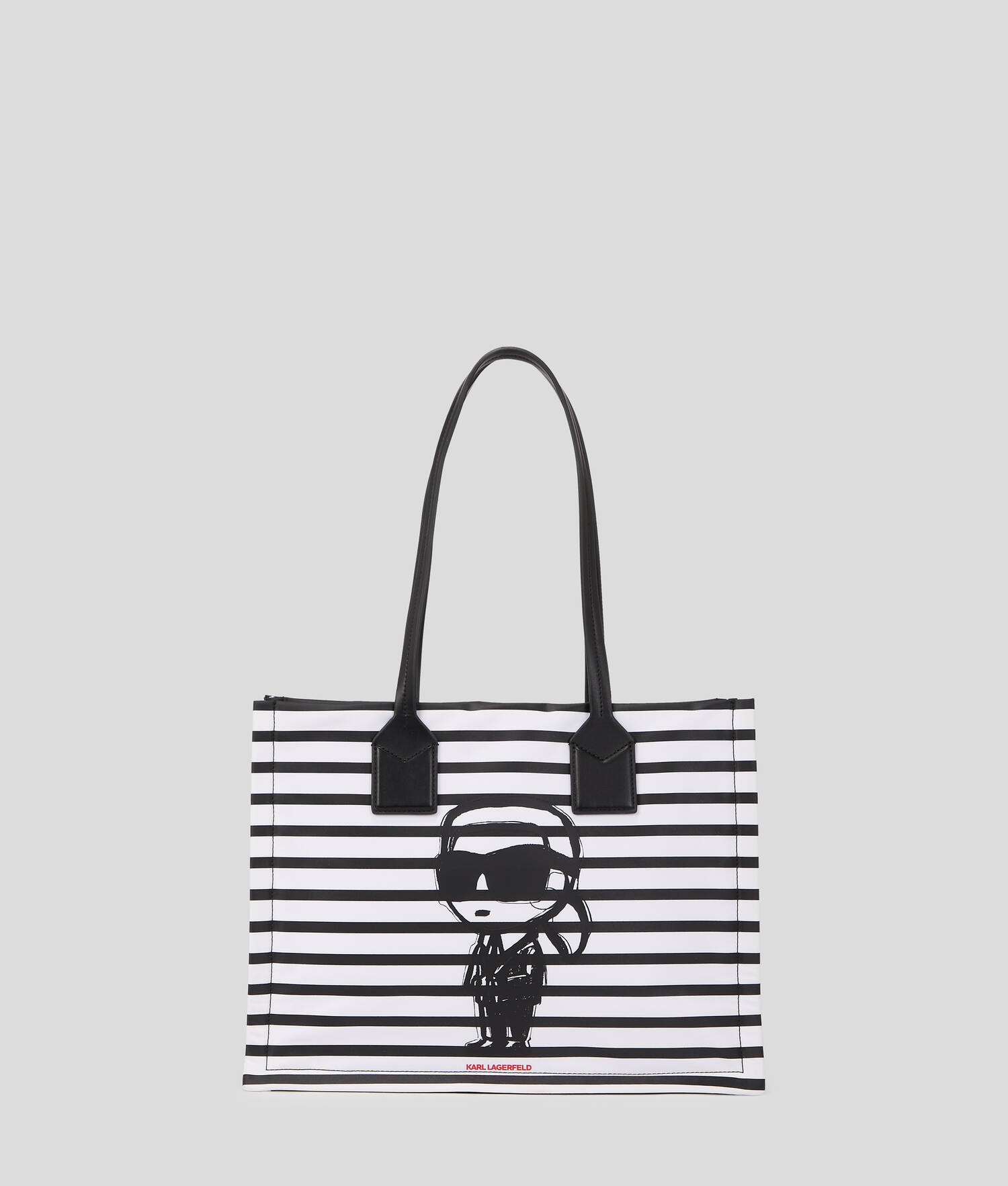 SAC CABAS RAYÉ IKON TAILLE MOYENNE - Petite rayure Noir-Blanc