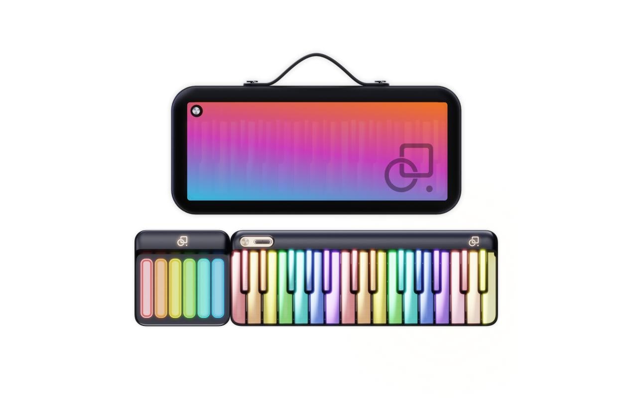 Keyboard PopuPiano 1 Set Schwarz<br>Smart Keyboard mit Akkordpad und Lautsprecher