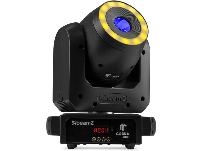 BeamZ Moving Head COBRA 100R Kompakter LED-Moving Head mit LED-Ring