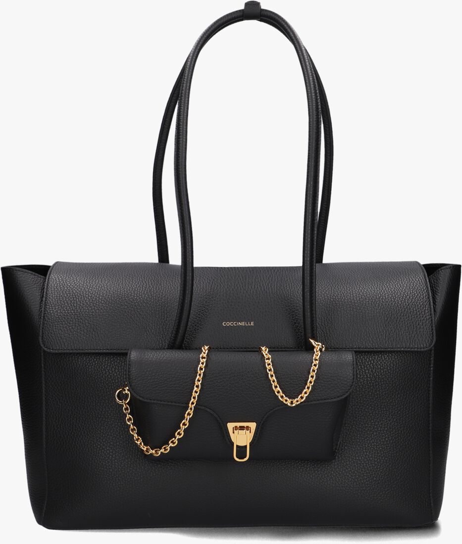 zwarte coccinelle handtas double beat