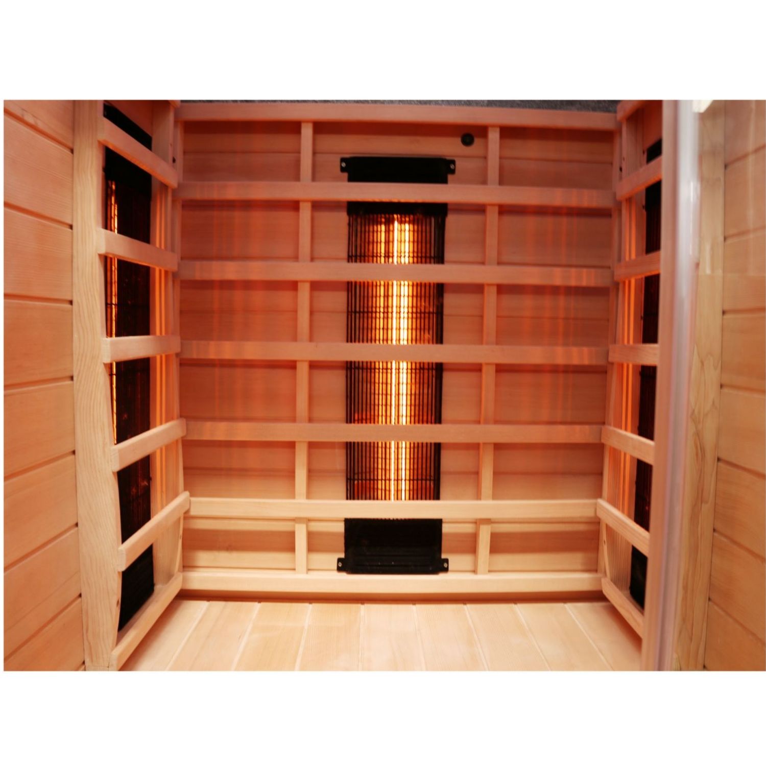 Dewello® Infrarotkabine Infrarotsauna MILTON 90cm x 90cm inkl. 4 Vollspektrumstrahler, Bodenstrahler, 1 Person, LED